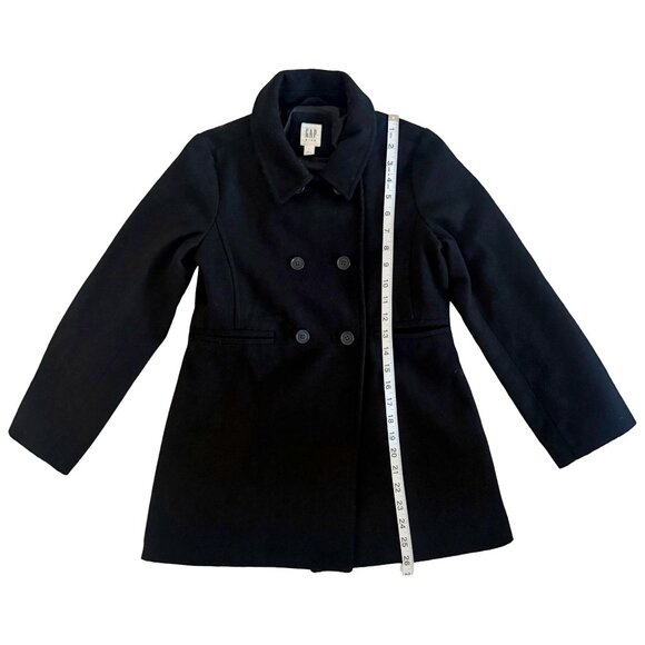 GAP Kids Classic Black Wool Winter Coat – Size L - Picture 3 of 5